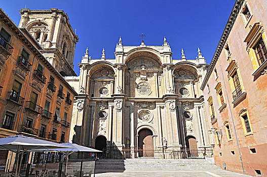 西班牙,安达卢西亚,格拉纳达,广场,大教堂,圣母报喜大教堂,巴洛克,建筑,16世纪