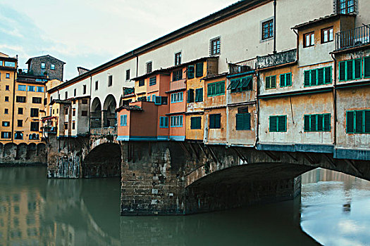 中世纪,维奇奥桥,上方,阿尔诺河,中心,佛罗伦萨