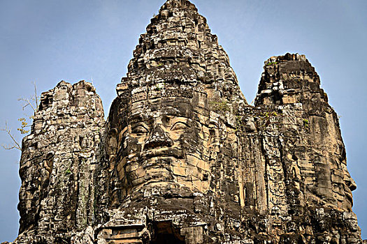 柬埔寨,吴哥窟,进入,大门,脸,菩萨,大幅,尺寸