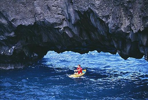 夏威夷,毛伊岛,白人,男人,漂流,岩石构造