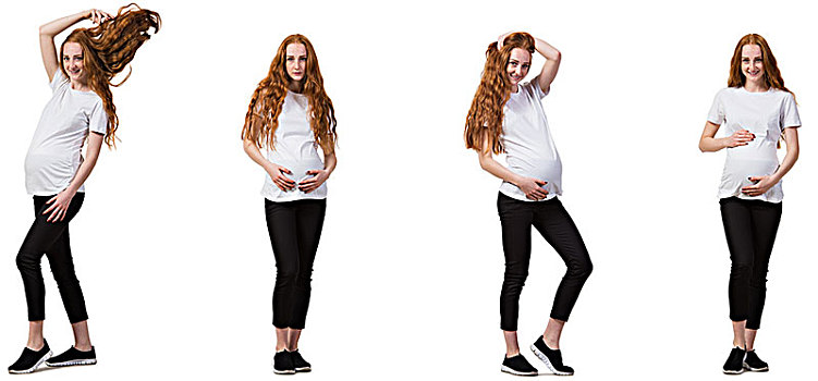孕妇,合成效果,图像,隔绝,白色背景