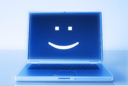 笔记本电脑,笑脸