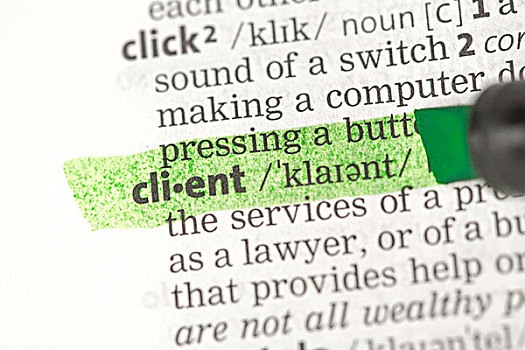 客户,定义,突显,绿色,字典