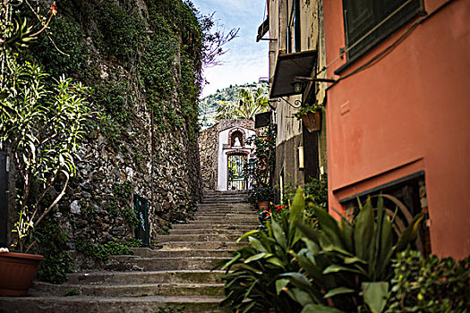 楼梯,老,街道,维纳扎,乡村