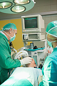 外科,放,氧气面罩,病人,房间