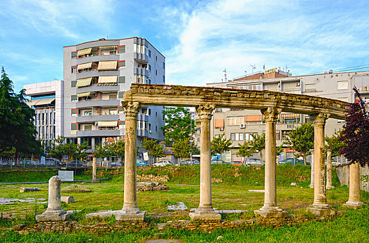 遗址,古罗马广场,阿尔巴尼亚,欧洲