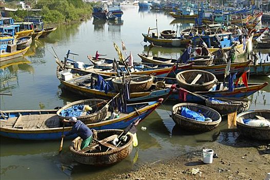 渔船,港口,越南,东南亚