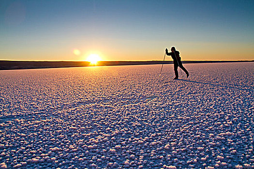 男人,北欧,滑冰,冰冻,肯奈半岛,阿拉斯加,冬天