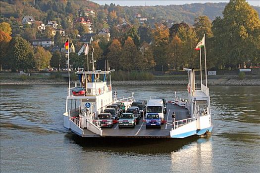 车辆渡船,莱茵河,林茨,莱茵兰-巴拉丁州,德国
