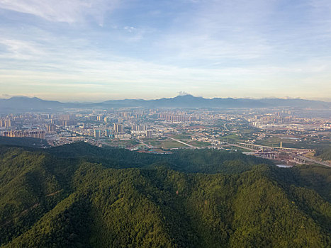 从红花嶂远眺惠州市仲恺高新区航拍风光