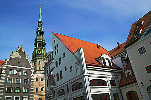 圆顶,大教堂,古雅,房子,步行街,里加,拉脱维亚