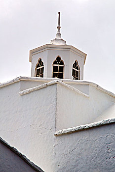 老,平台,教堂钟,塔,特盖斯,阿雷西费,兰索罗特岛,西班牙