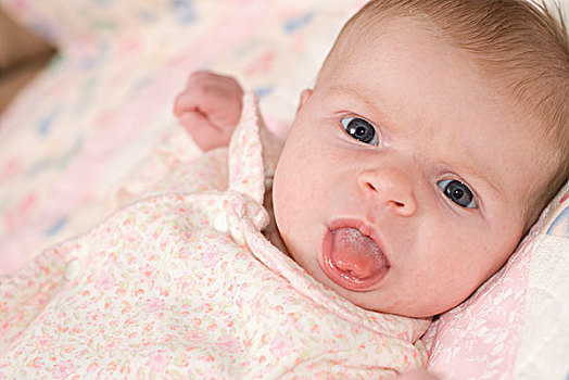 婴儿,伸出,舌头,艾伯塔省,加拿大