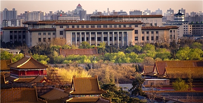 人民大会堂,故宫,前景