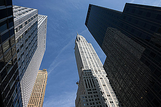 高层建筑,摩天大楼,克莱斯勒大厦,中间,曼哈顿,纽约,美国
