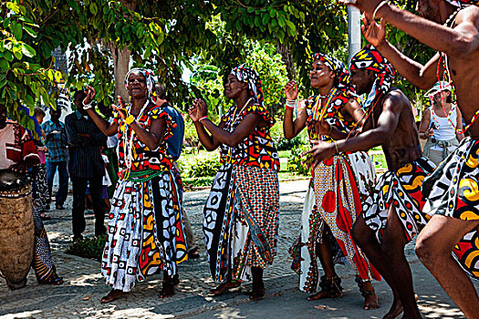 非洲,安哥拉,群体,跳舞,传统服饰
