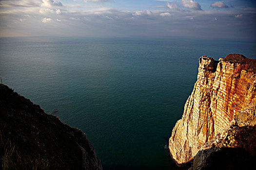 风景,海洋,悬崖,海岸,诺曼底,法国,欧洲