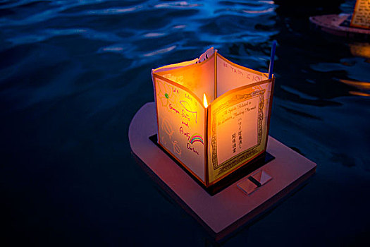 灯笼,漂浮,节日,纪念日,檀香山,瓦胡岛,夏威夷