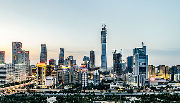 中国北京地标建筑之建设中的中国尊