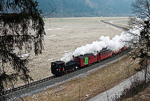 怀旧,蒸汽,旅游,魅力,区域列车,提洛尔,奥地利,欧洲