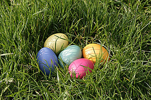 复活节,草地,复活节彩蛋,花园,草,绿色,星期日,隐藏处,传统,地点,鸡蛋,蛋,彩色,多彩,五个,隐藏