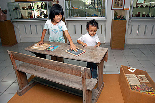 日惹,孩子,博物馆,儿童,印度尼西亚,二月,2008年