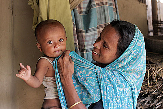 乡村,母亲,关心,婴儿,孟加拉,十月,2008年