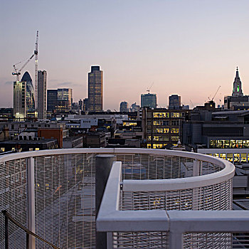 风景,平台,屋顶花园,公寓,伦敦,英国