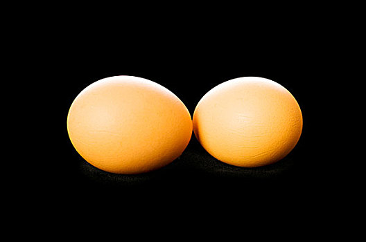 两个,蛋,隔绝,黑色背景