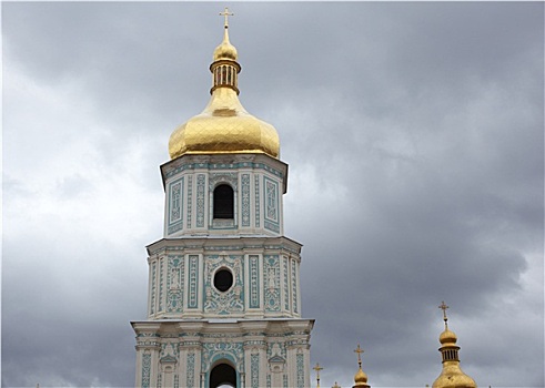 钟楼,圣徒,索菲亚,大教堂,基辅
