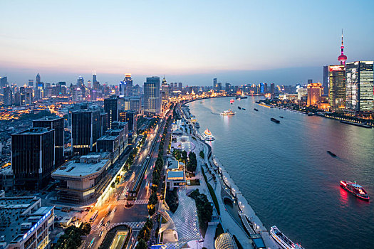 上海,黄浦江,两岸,夜景