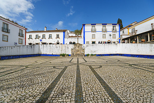 葡萄牙小镇奥比杜什,obidos,街道景观和小镇房屋