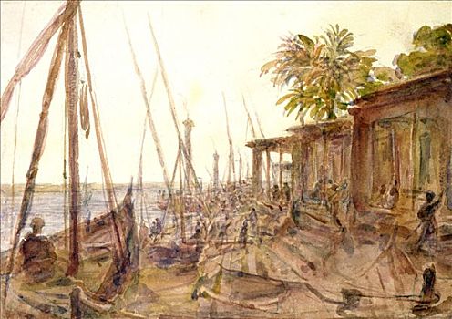 尼罗河,19世纪,艺术家
