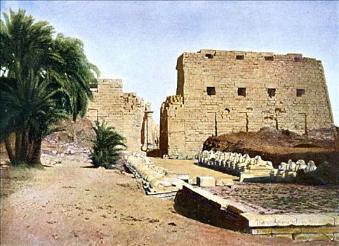 卡尔纳克神庙,路克索神庙,埃及,20世纪,艺术家,未知