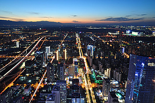 陕西西安城市全景夜景