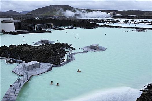 蓝色泻湖,热,户外泳池,靠近,冰岛,欧洲