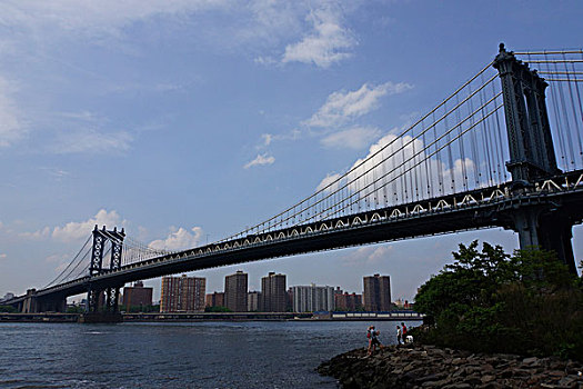 看,布鲁克林,公园,曼哈顿大桥,纽约,美国