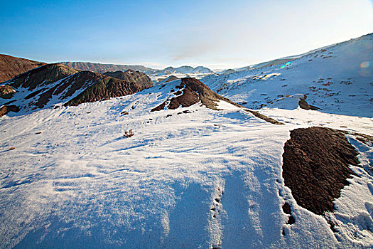 雪山,地貌,裂开