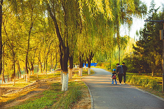 北京昌平秋季白浮厅公园景色