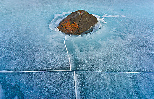 石头,冰冻,隐藏,湖,楚加奇州立公园,阿拉斯加,冬天