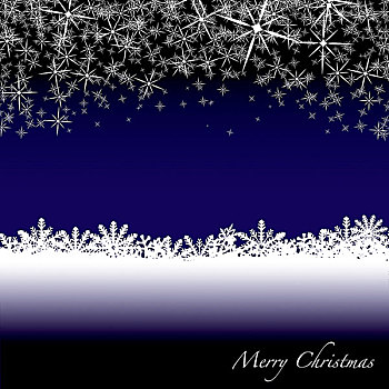 蓝色,白色,圣诞节,场景,雪片,落下,天空