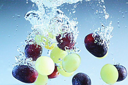 葡萄,落下,水