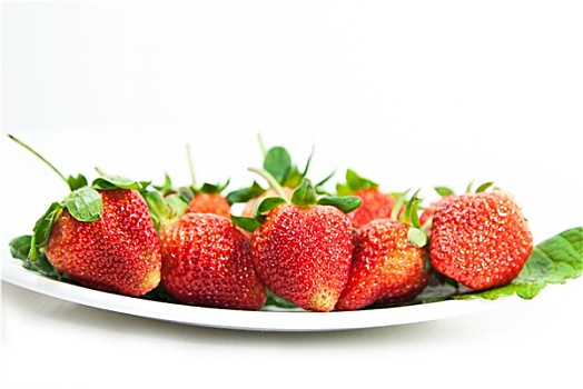 草莓,上方,白色背景