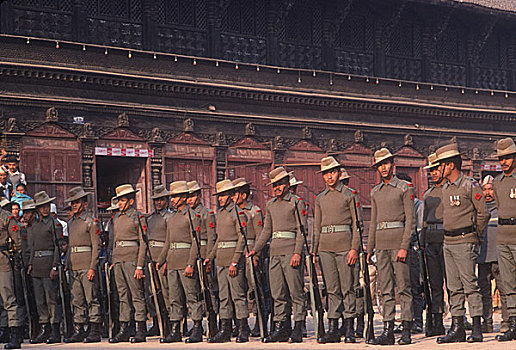 军人,典礼,巴克塔普尔,尼泊尔