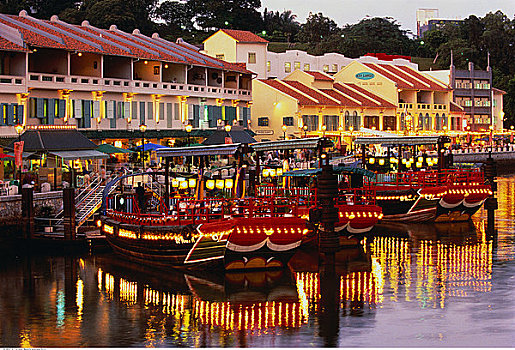 船,节日,市场,克拉码头,新加坡