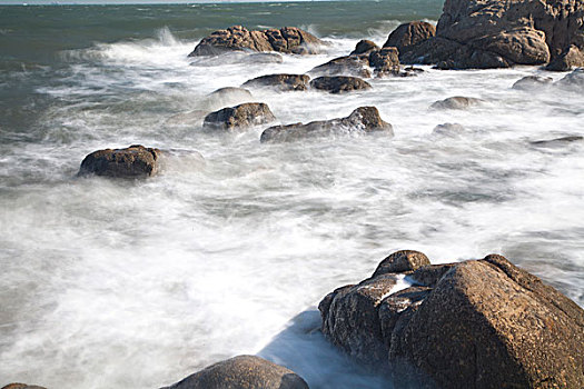 大海,海浪,礁石,潮水,动荡,潮汐,北戴河