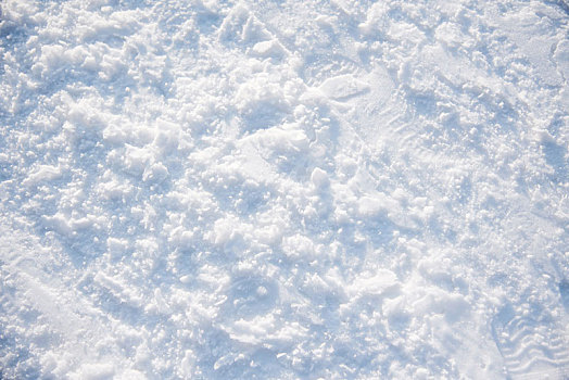 冬季地面的雪局部特写