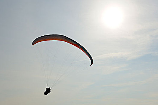 滑翔伞,正面,太阳
