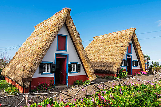 传统,茅草屋顶,房子,马德拉岛,葡萄牙,欧洲
