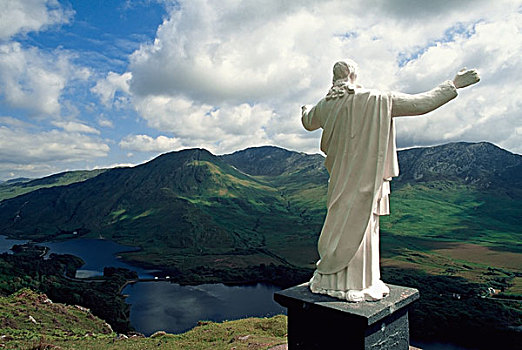 凯利莫,湖,戈尔韦郡,爱尔兰,雕塑,耶稣